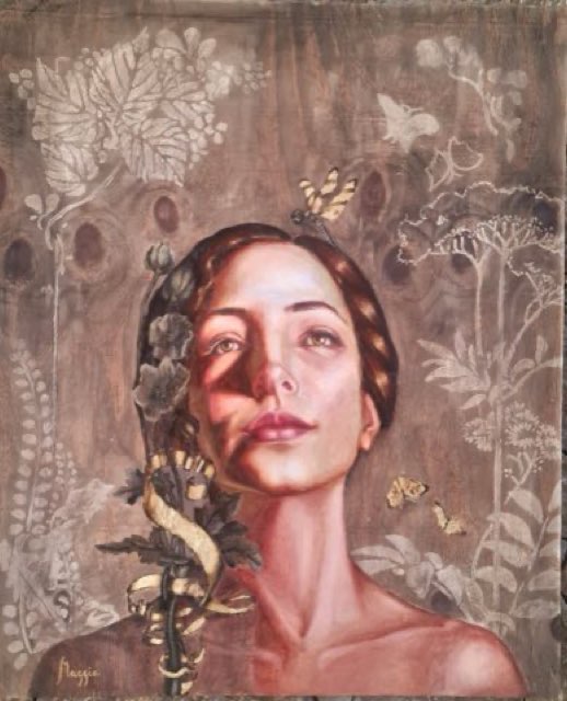 Mística — óleo sobre madera
